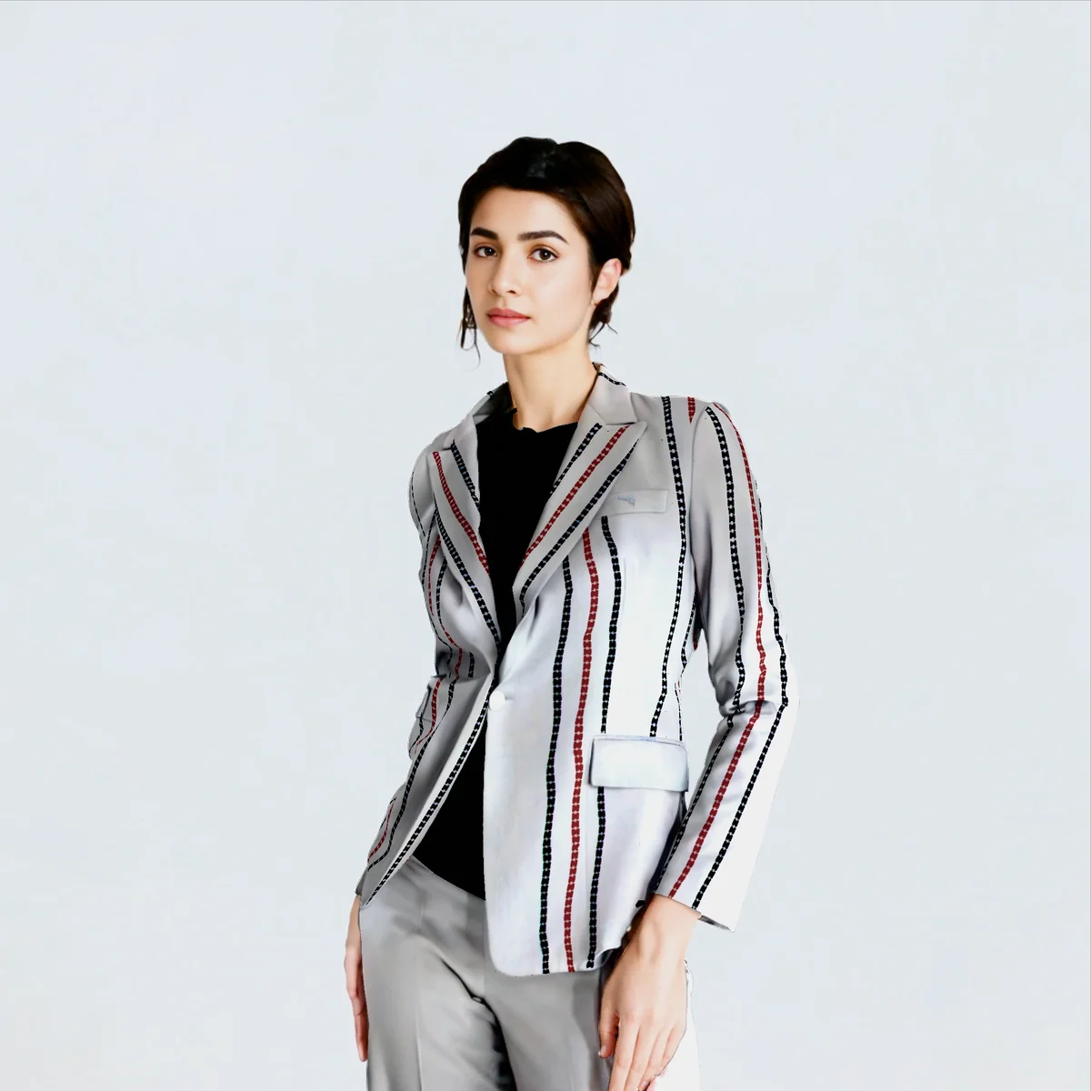 Off White Wide Stripe Kotpad Cotton Blazer Type 2
