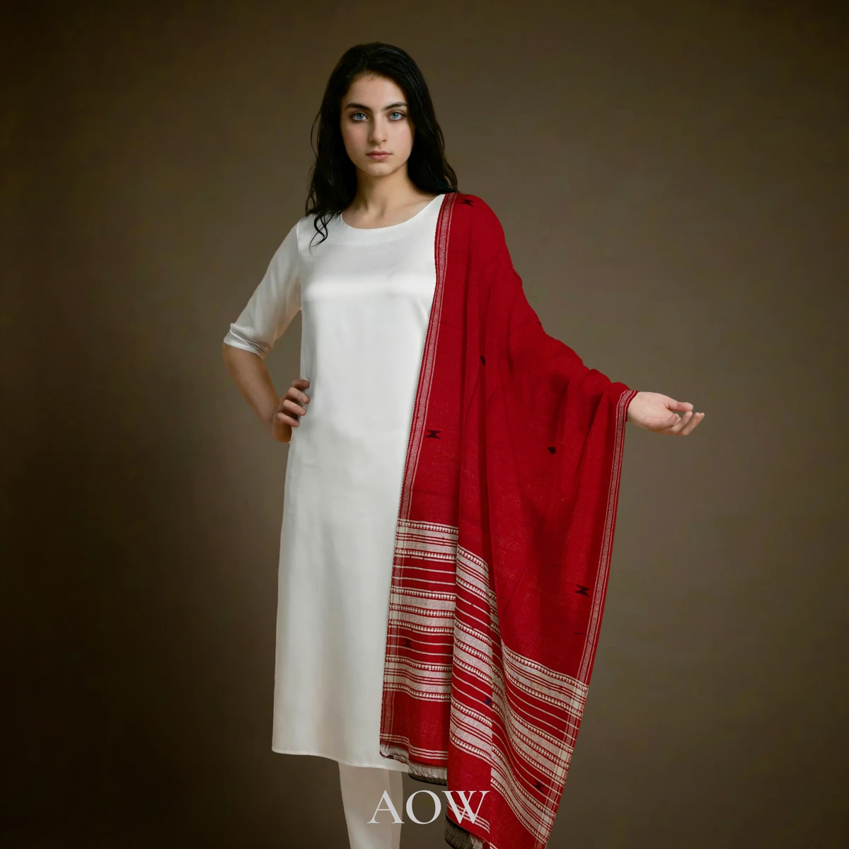 Red Kotpad Cotton Dupatta