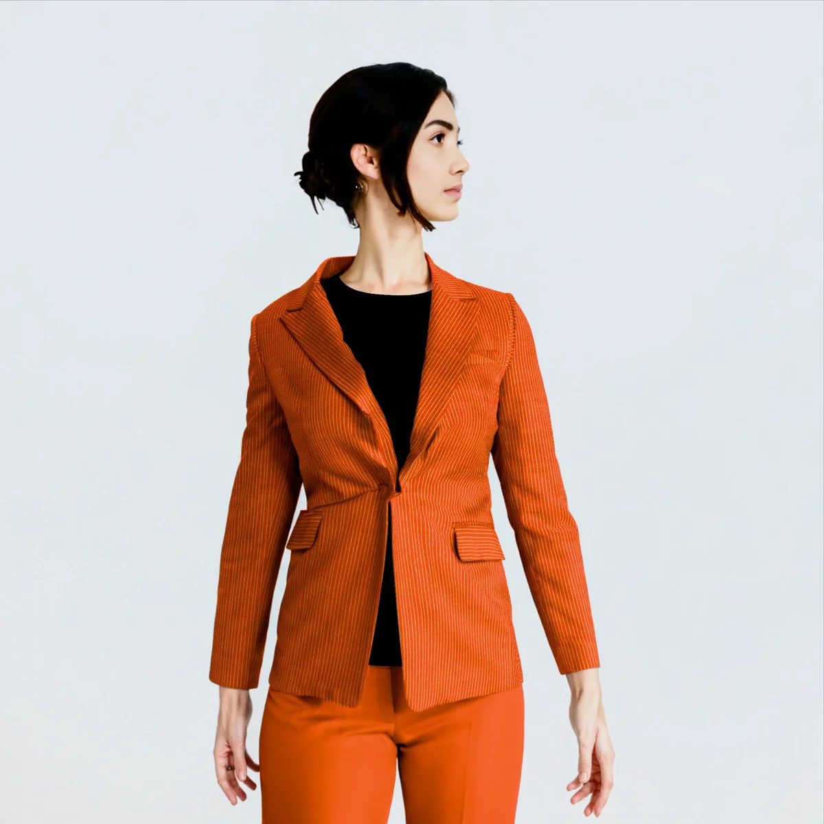 Orange Stripe Kotpad Cotton Blazer Type 2