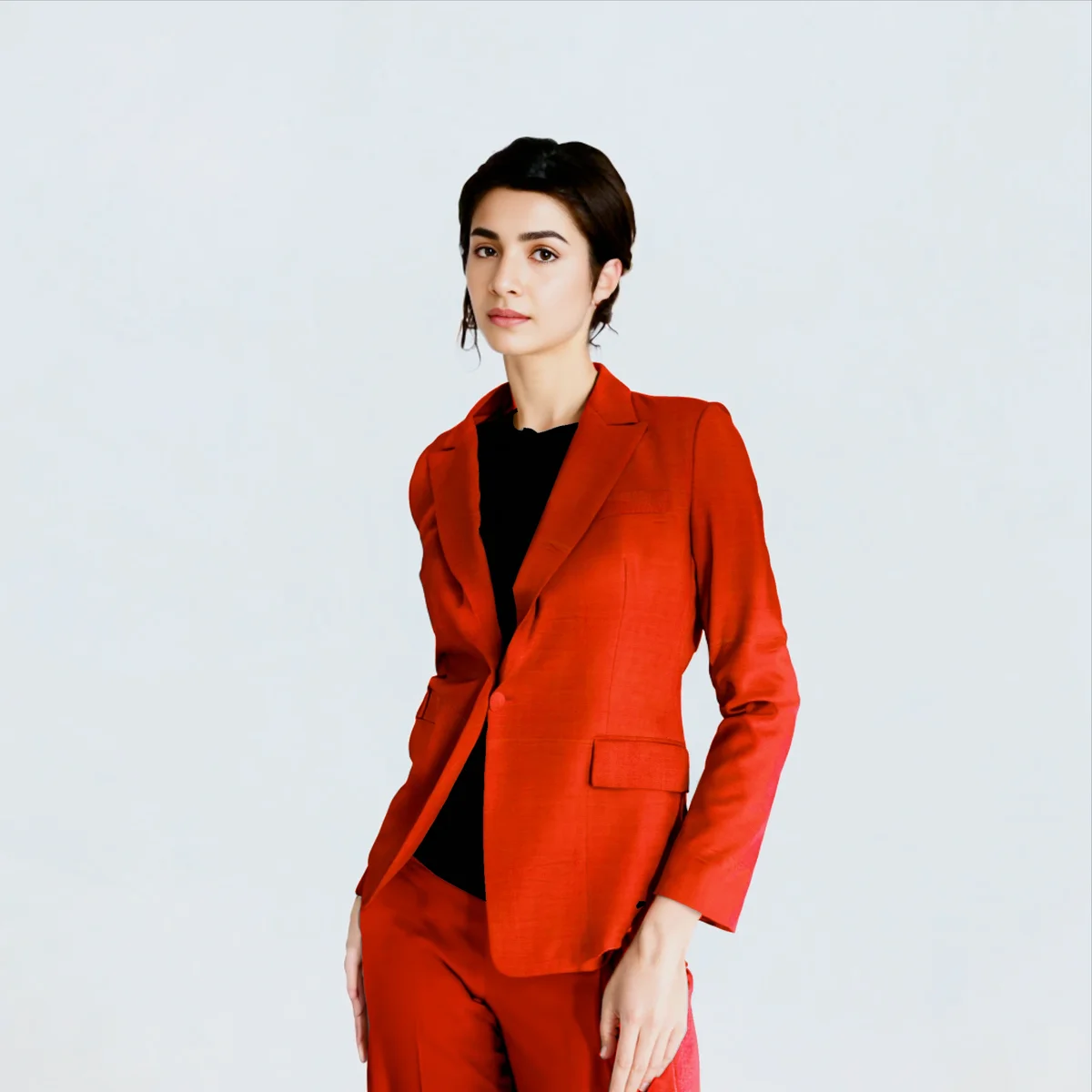 Plain Orange Kotpad Cotton Blazer Type 2