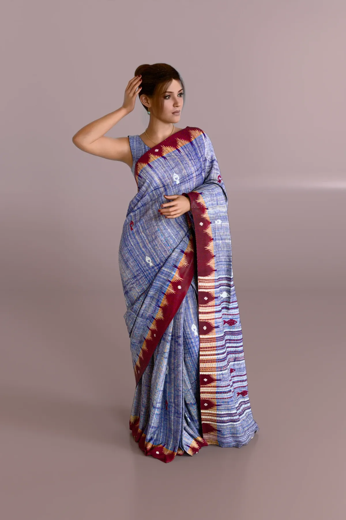 Purple Kotpad Cotton Silk Saree