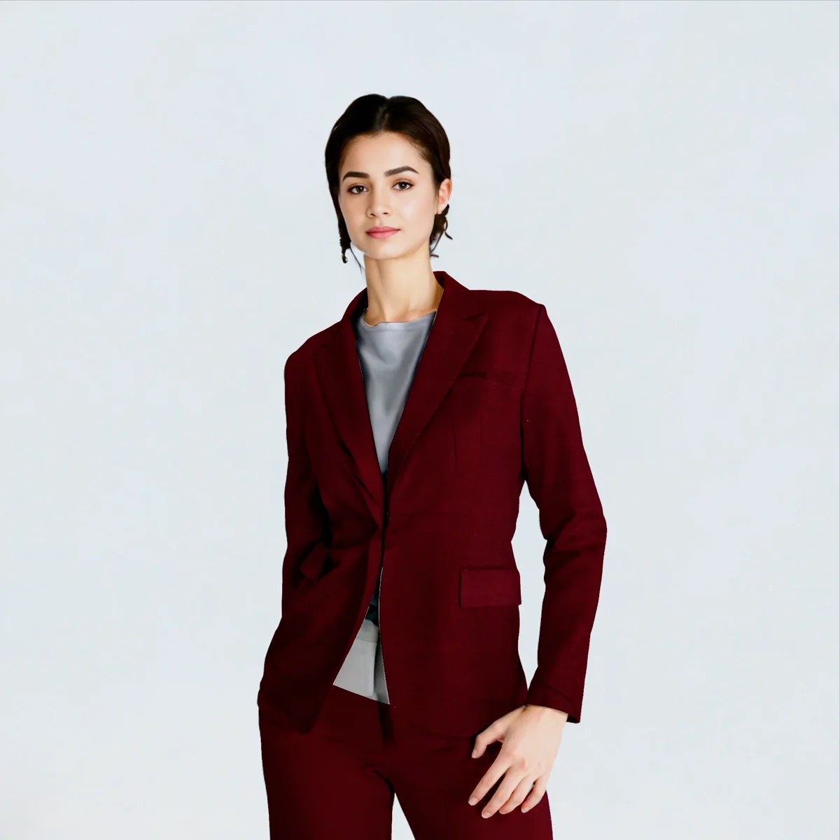 Maroon Plain Kotpad Cotton Blazer Type 2