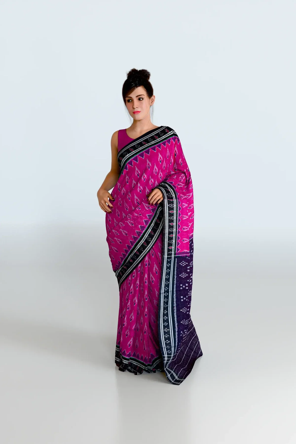 Rani Pink Khandua Cotton Saree