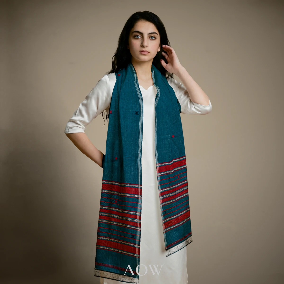 Teal Kotpad Cotton Dupatta