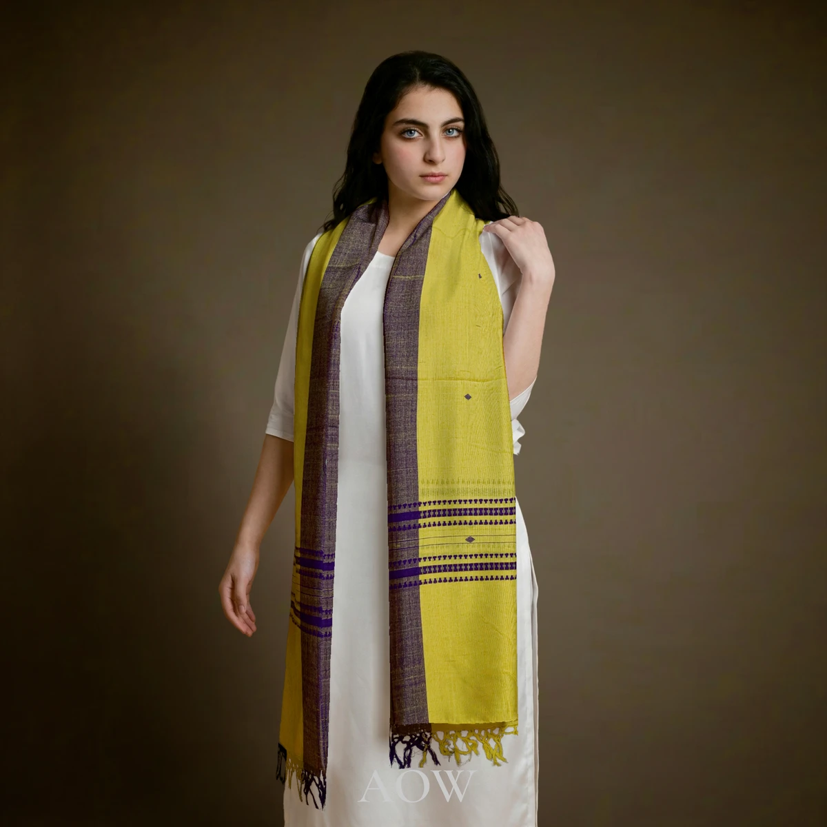 Yellow Kotpad Cotton Stole