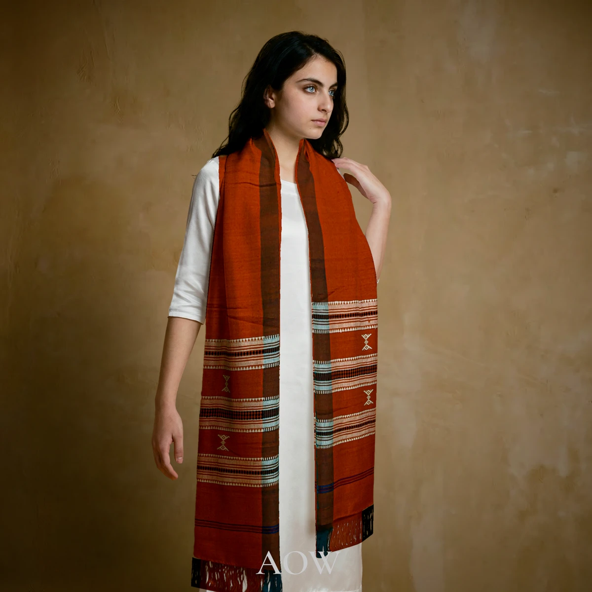 Rust Kotpad Cotton Dupatta