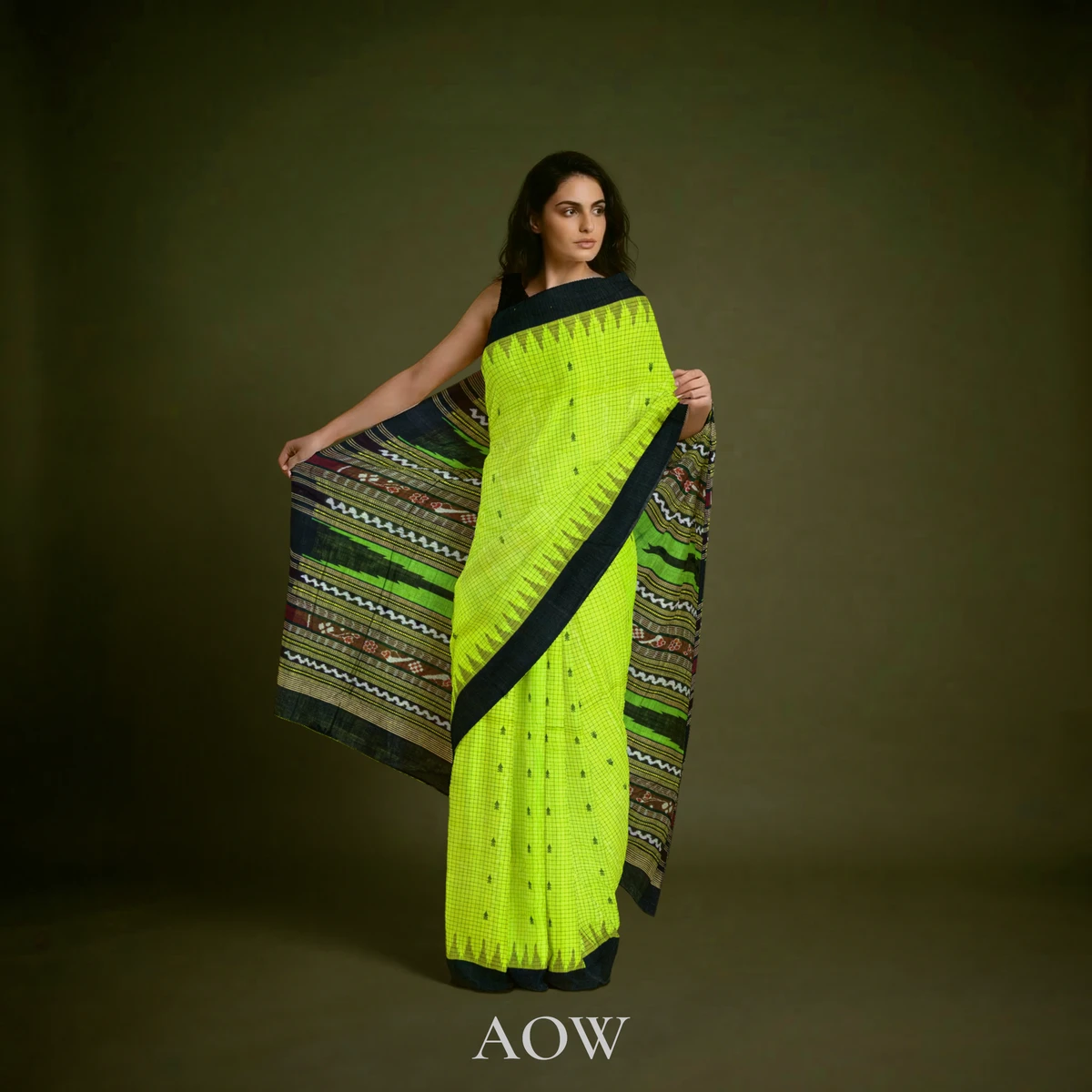 Foda Kumbha Green Sambalpuri Cotton Saree