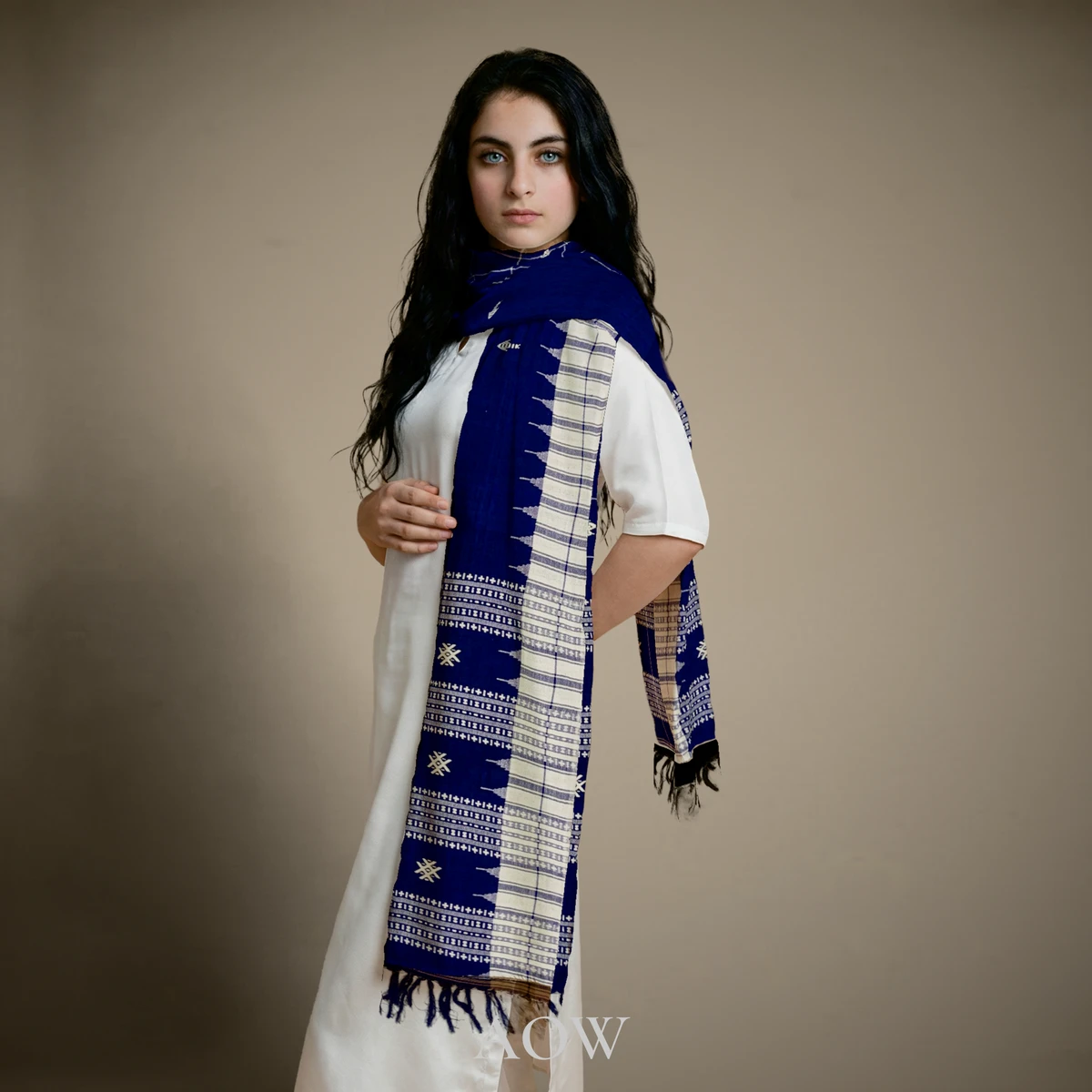 Blue Kotpad Cotton Stole