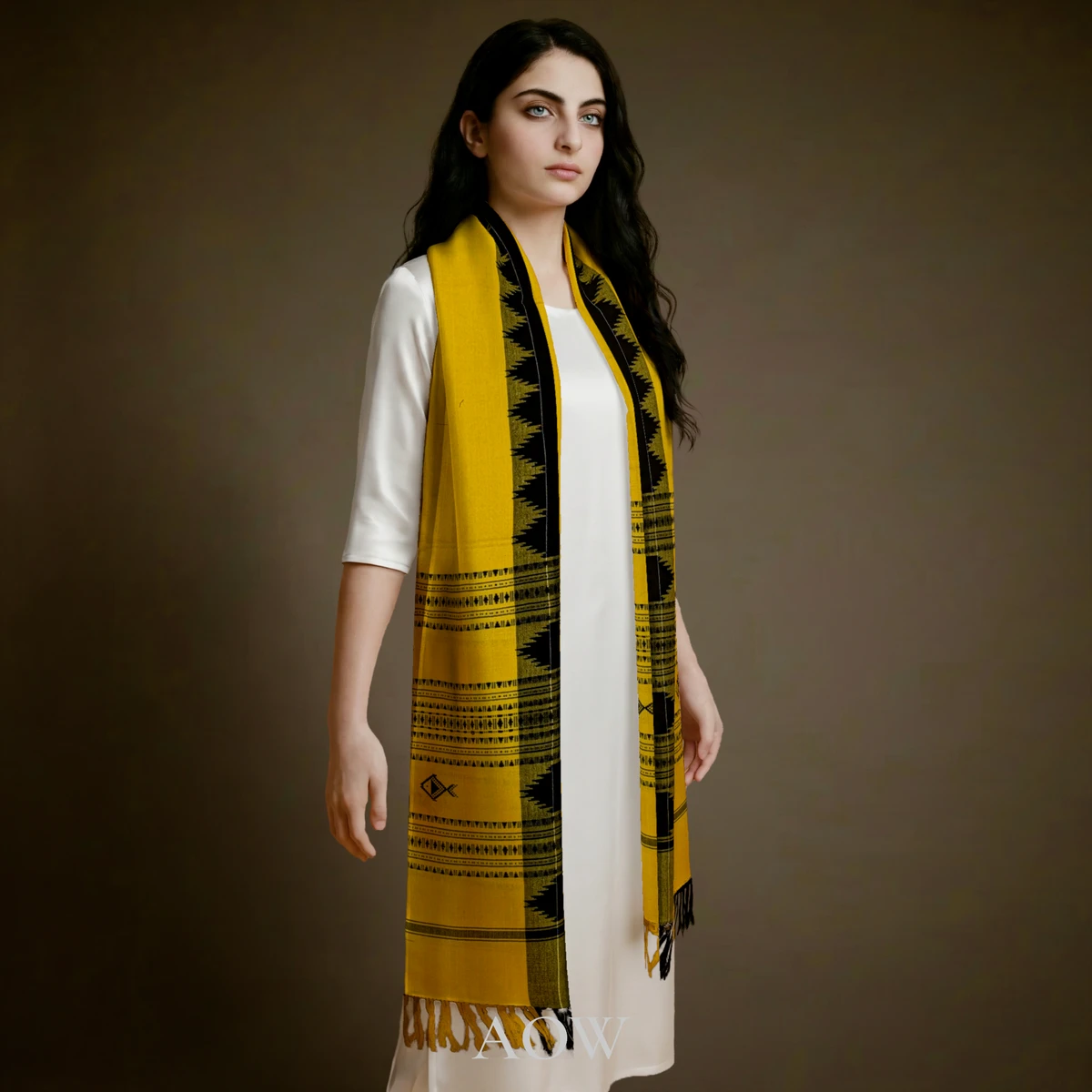 Yellow Kotpad Cotton Stole