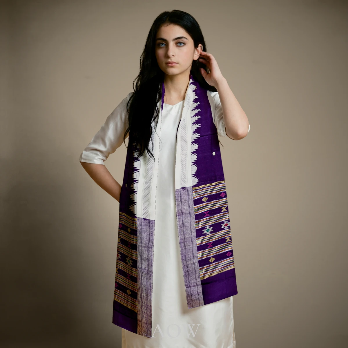 Violet Ganjam Bomkei Dupatta