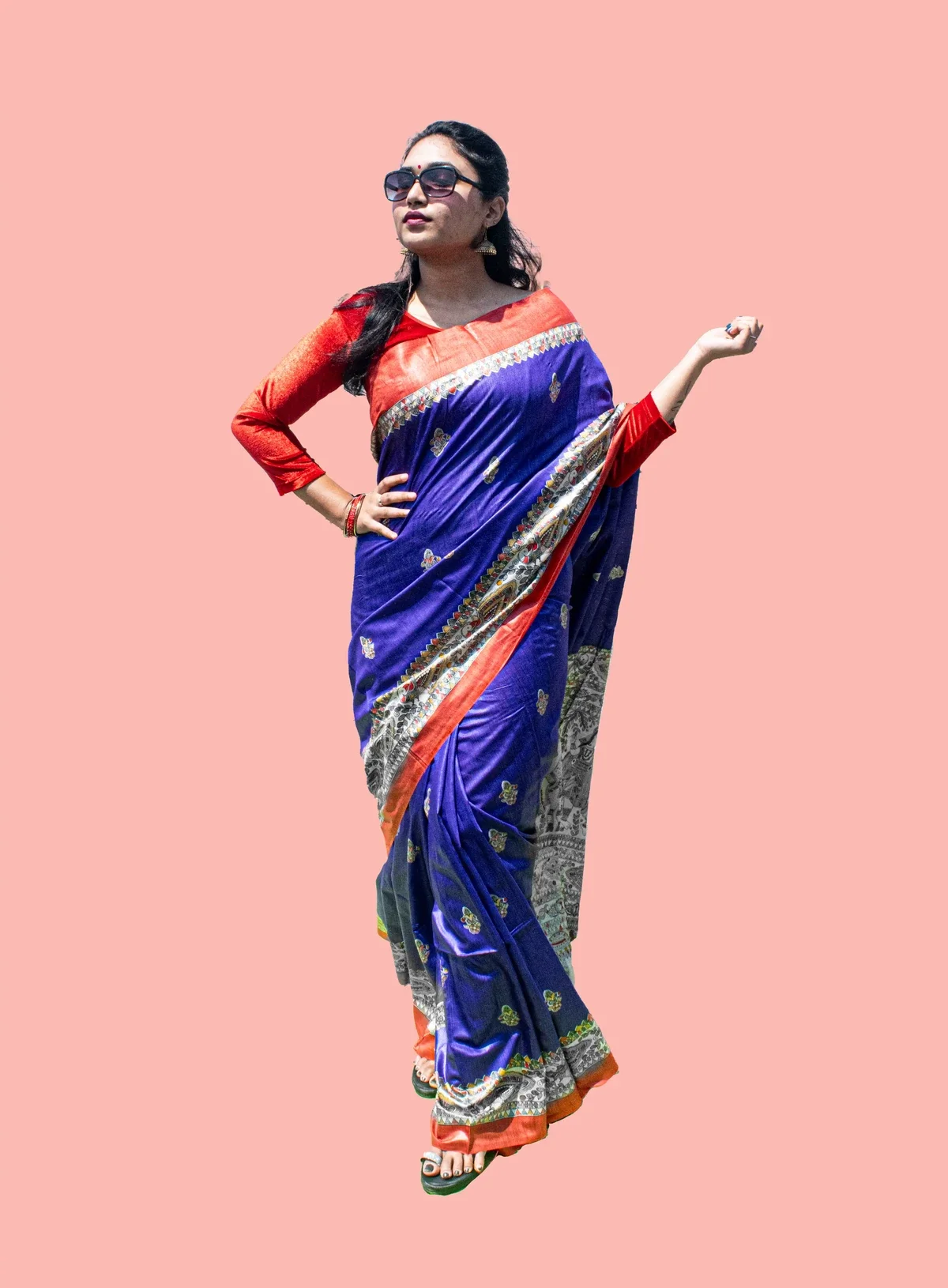 Tussar Eri violet saree