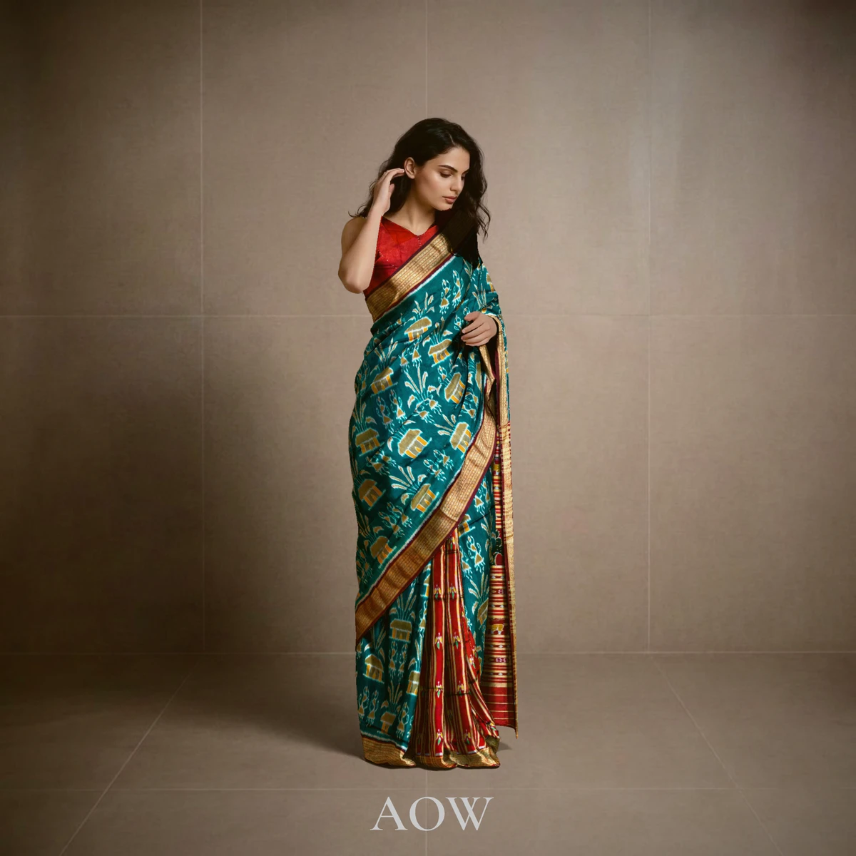 Patli Pallu Green Khandua Pata Saree