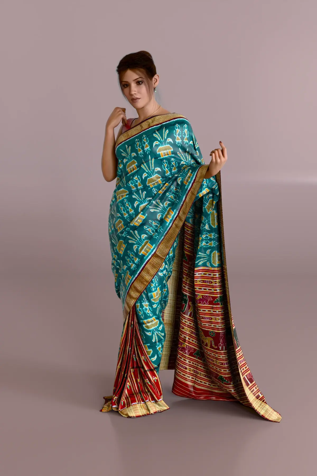 Patli Pallu Green Khandua Pata Saree