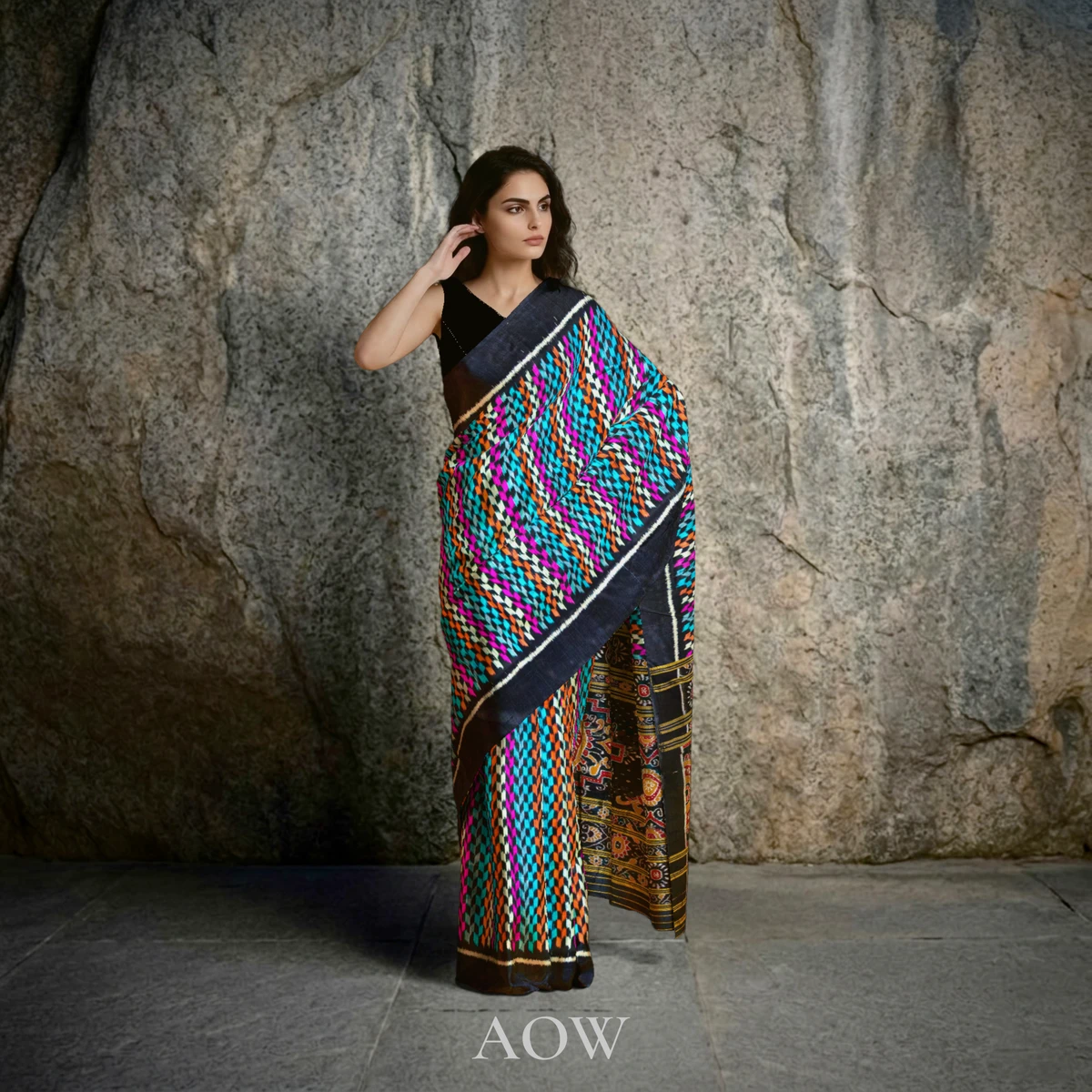 Khandua multicolor Pure Pata Saree
