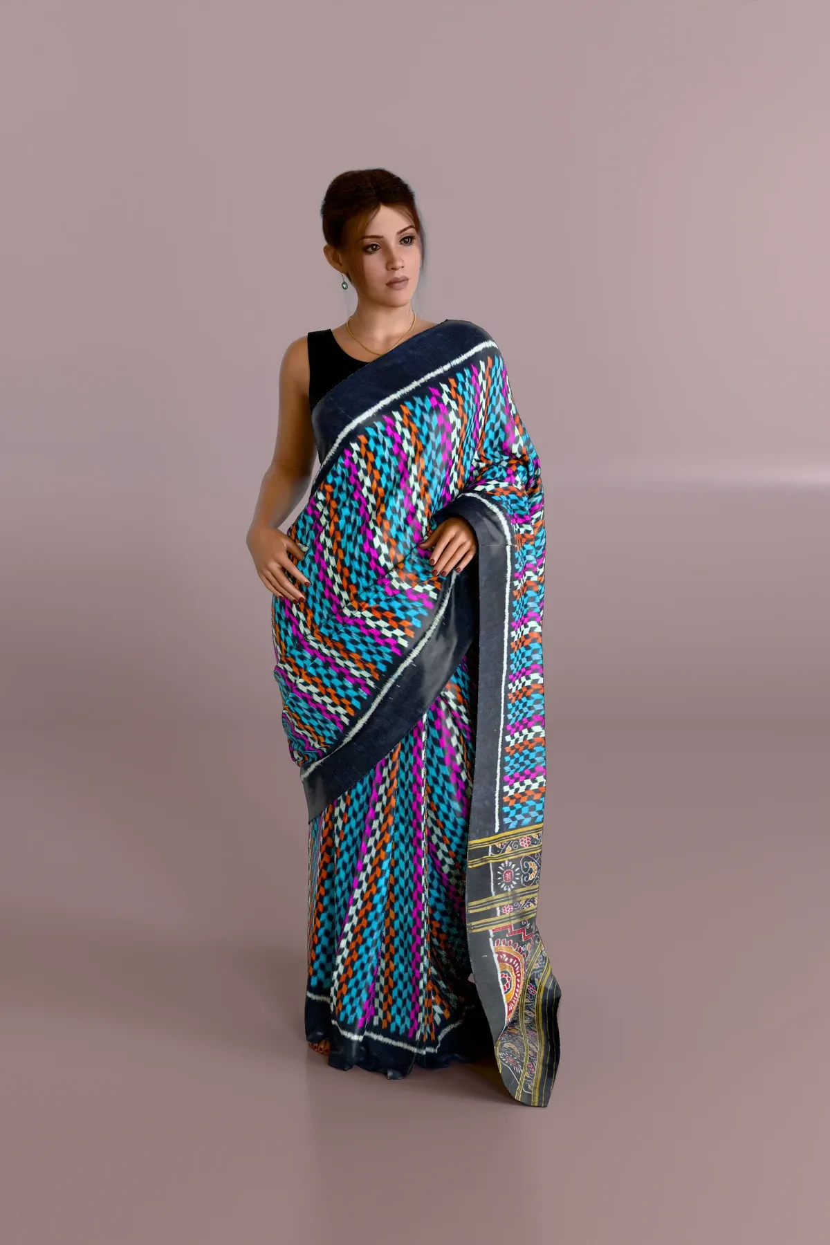 Khandua multicolor Pure Pata Saree