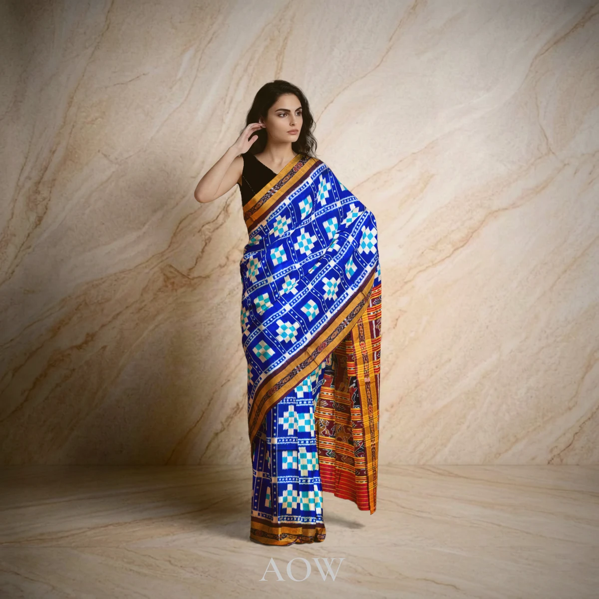 Pasapali CopperSulphate Khandua Pure Pata Saree