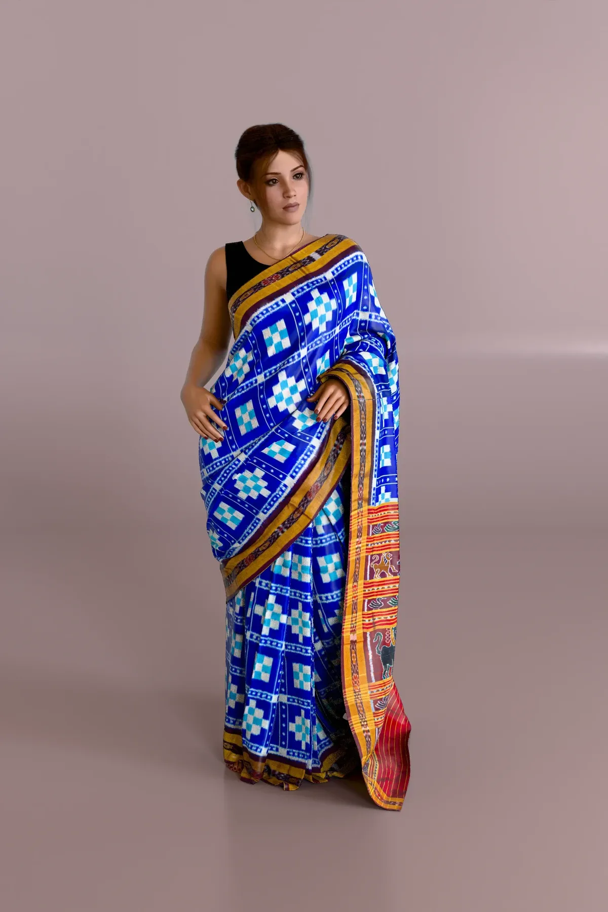 Pasapali CopperSulphate Khandua Pure Pata Saree