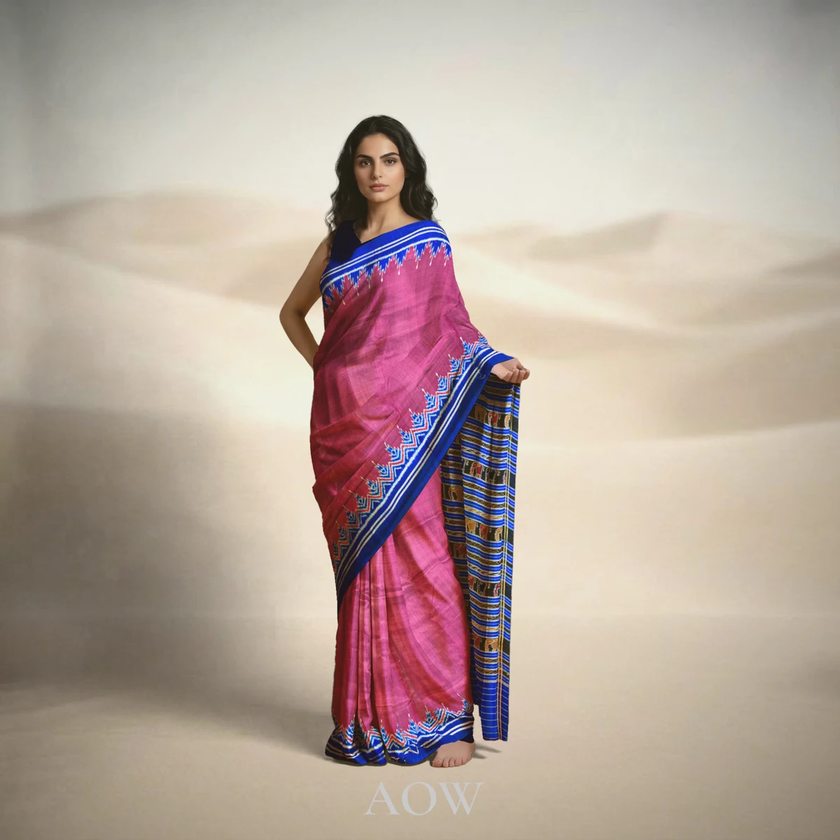 Magenta Khandua Pata Saree