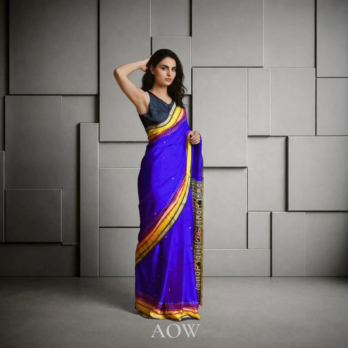 Violet Kathiphera Khandua Pata Saree