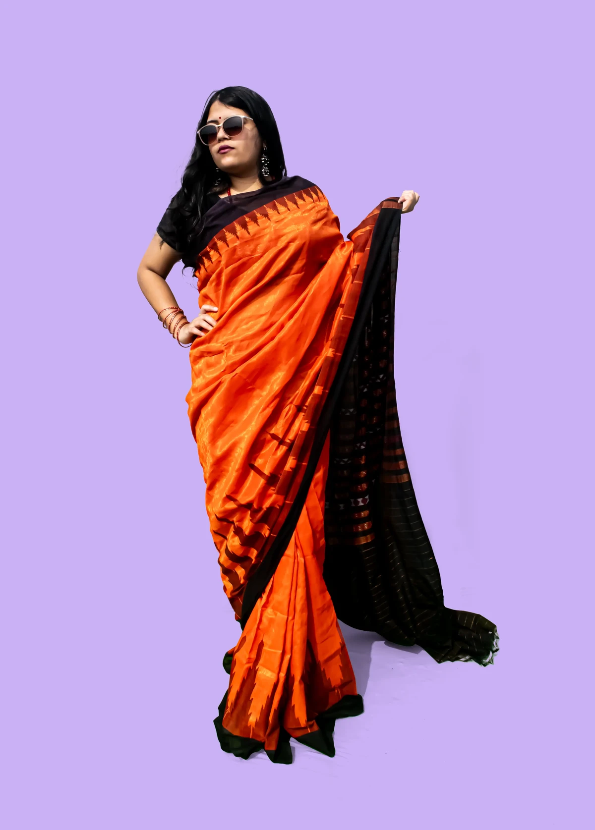 Sambalpuri Orange Cotton Tissue