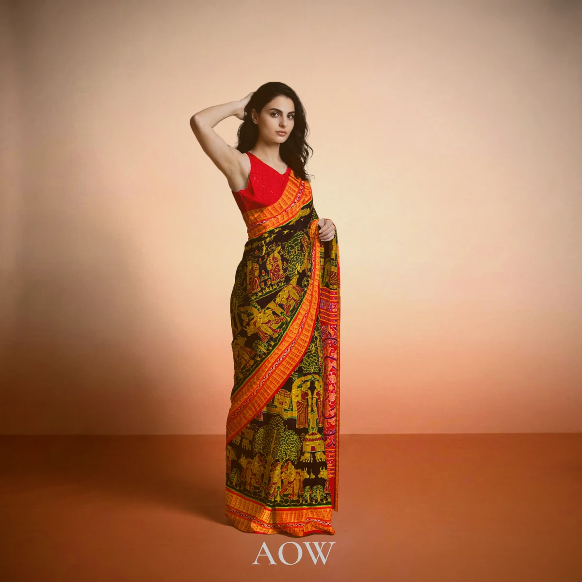 Village Life Sambalpuri Cotton Saree