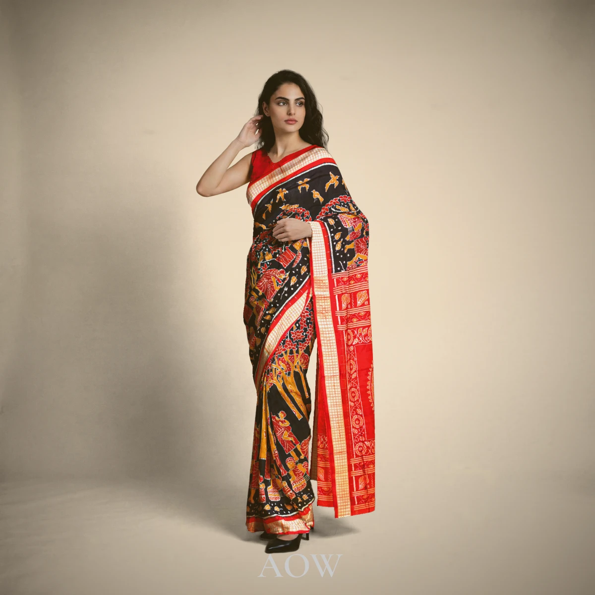 Sriyantra Mahul Beta Sambalpuri Pata Saree