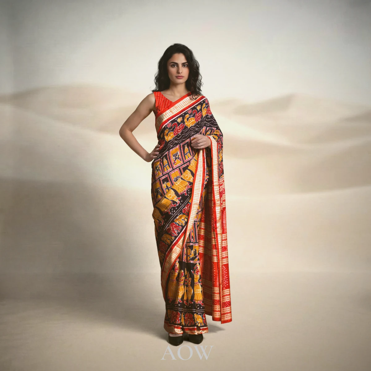 Nartaki Mudra Sambalpuri Pata Saree