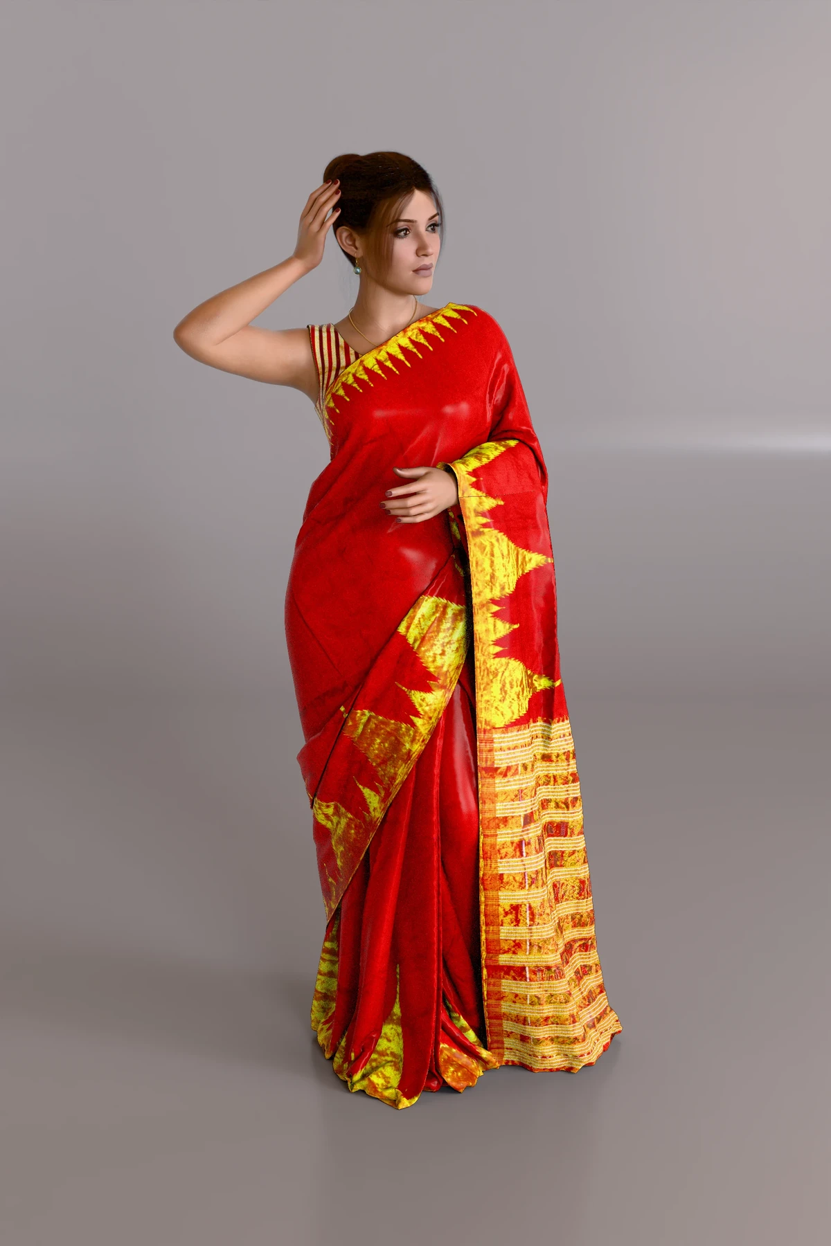 Hatfera Jari Sambalpuri Pure Pata Half Tissue