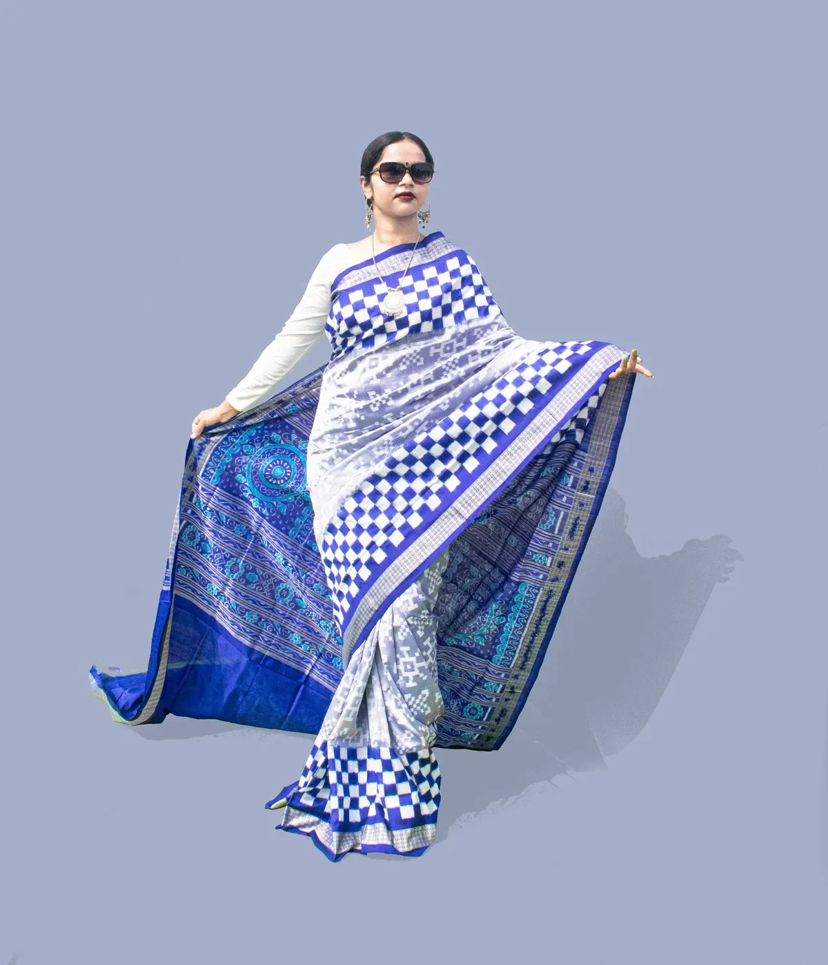 Blue Pasapali Sambalpuri Pata Saree