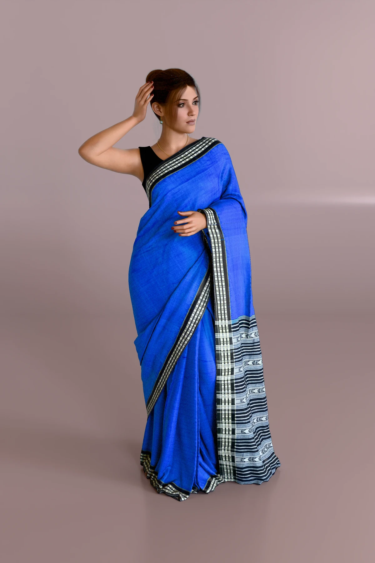 Blue Habaspuri Cotton Saree