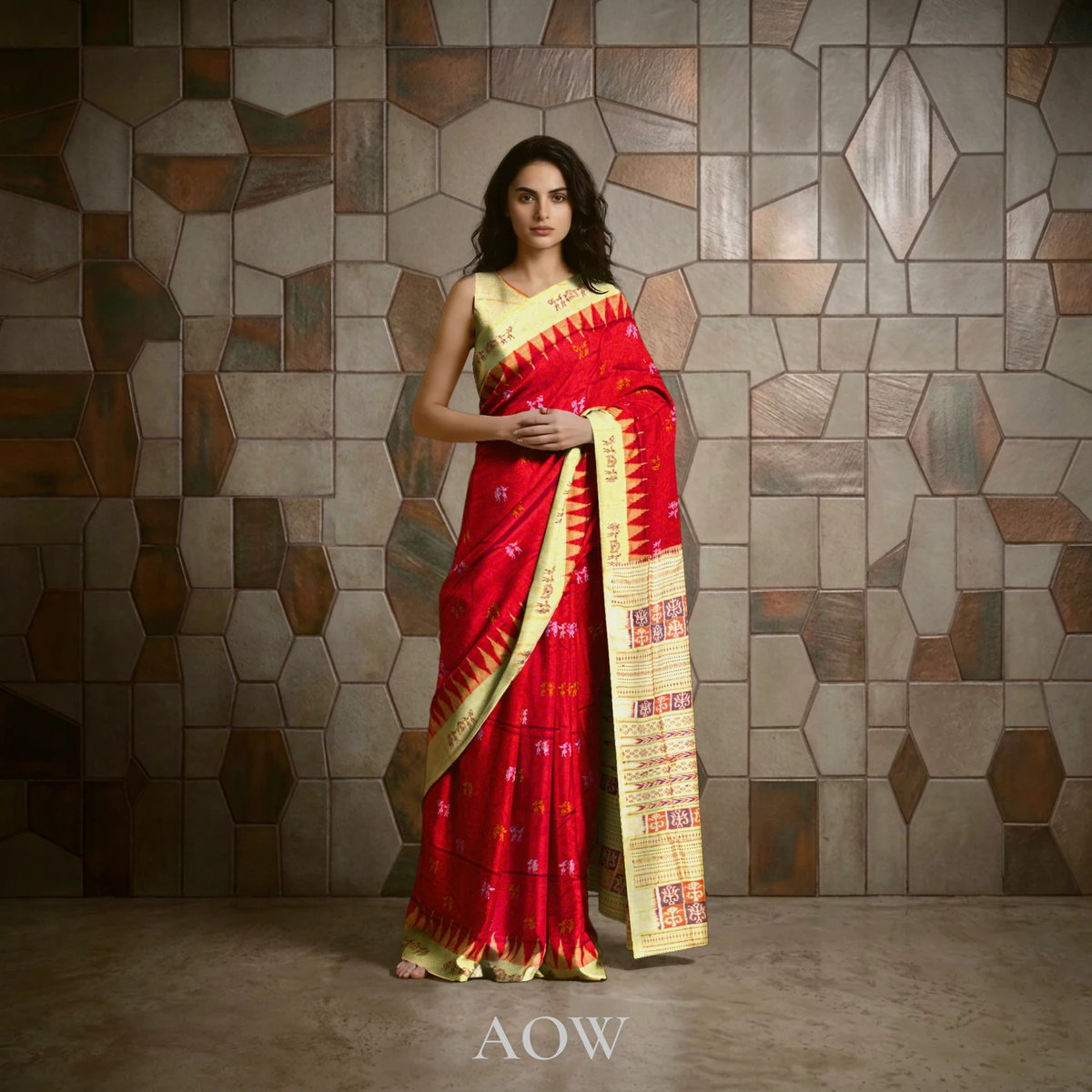 Sabari Bandha Sambalpuri Pure Pata Saree