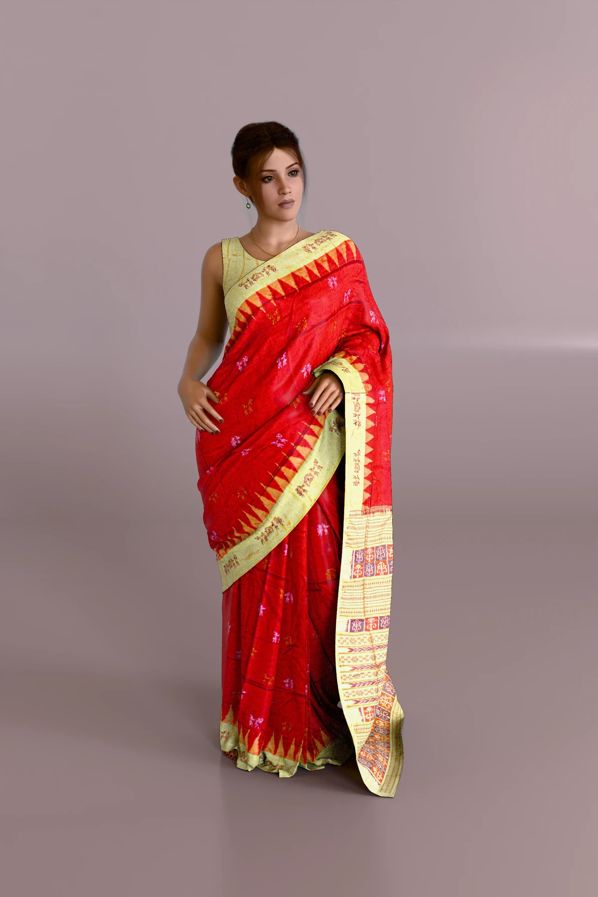 Sabari Bandha Sambalpuri Pure Pata Saree