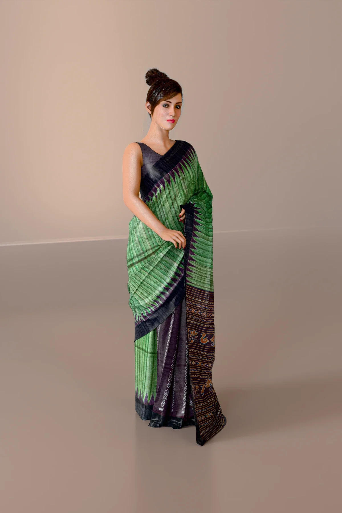 Green Patli Pallu Gopalpur Tussar Silk Saree