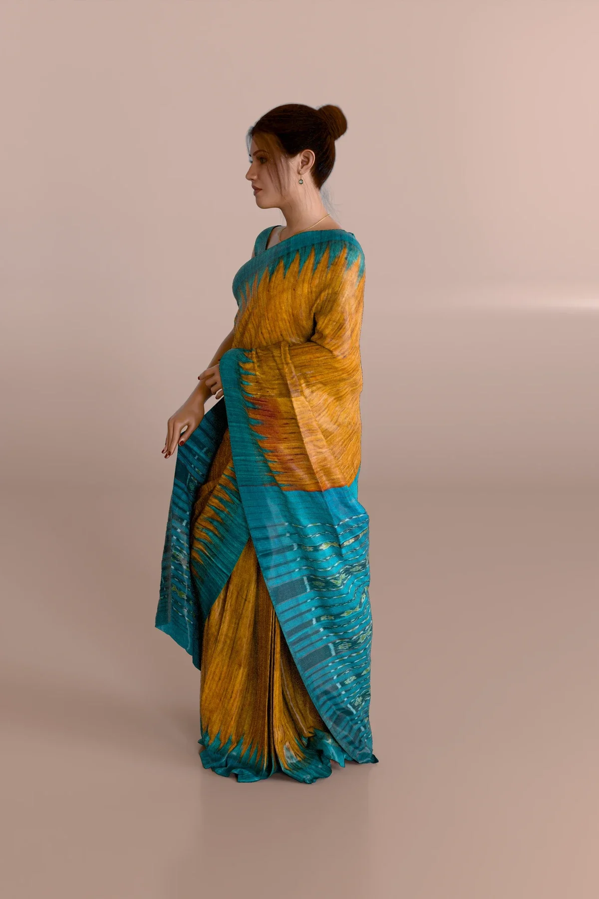 Sumati Border Orange Color Gopalpur Tussar Silk Saree