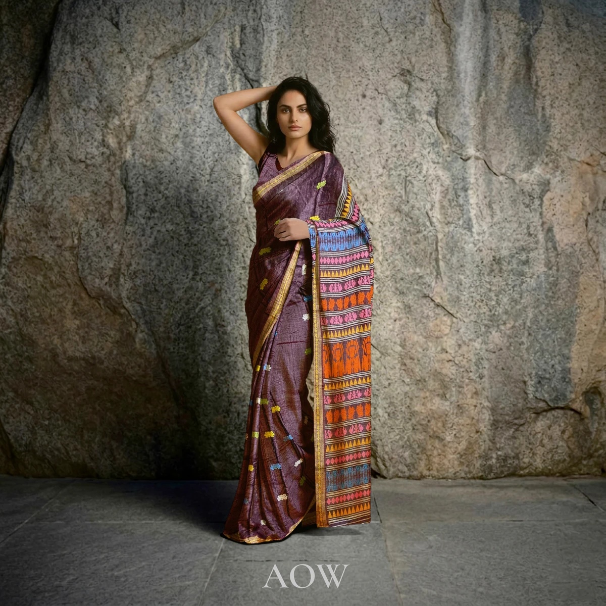 Jamun Color Gopalpur Tussar Silk Saree