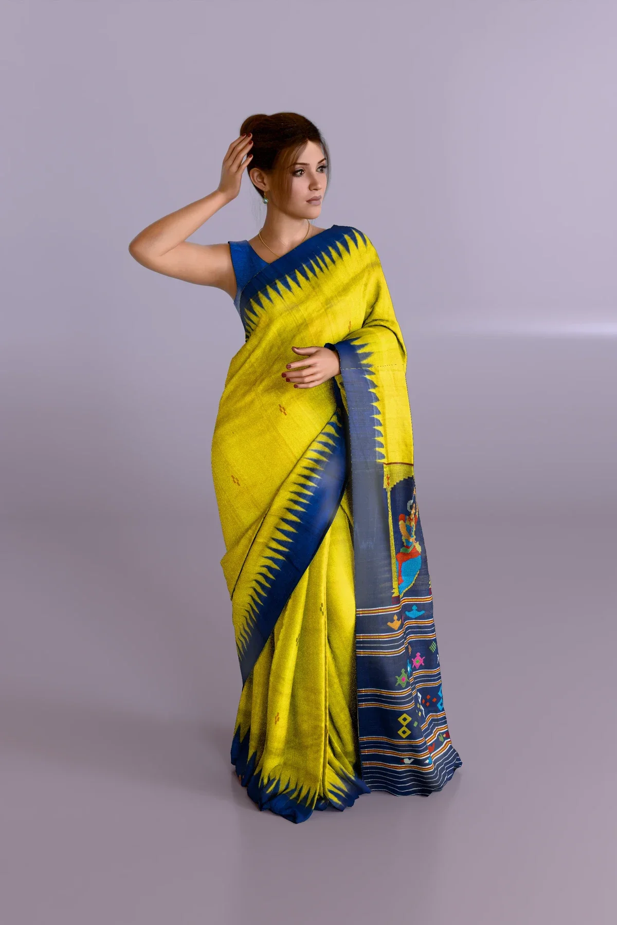 Yellow Nartaki Gopalpur Tussar Silk Saree