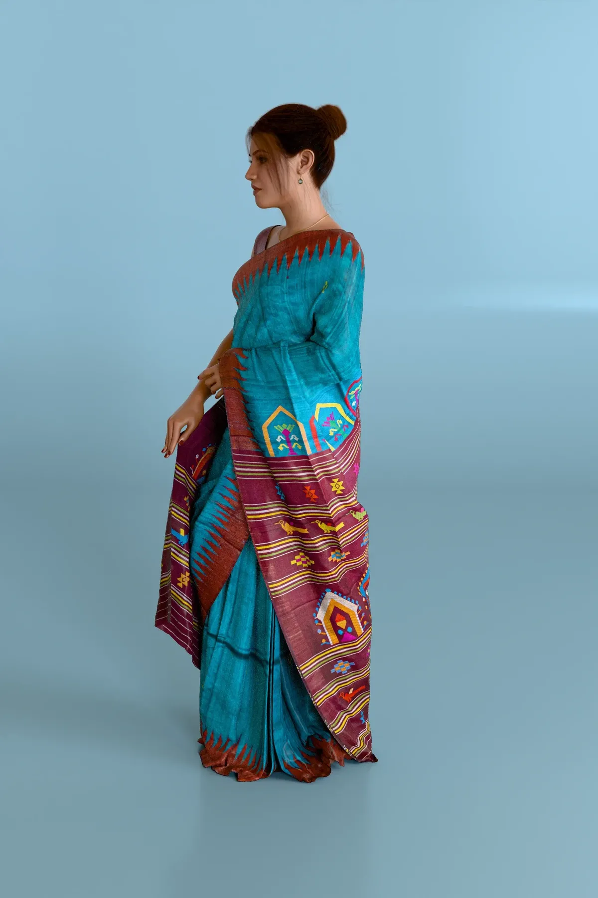 CopperSulphate Dolabedi Gopalpur Tussar Silk Saree