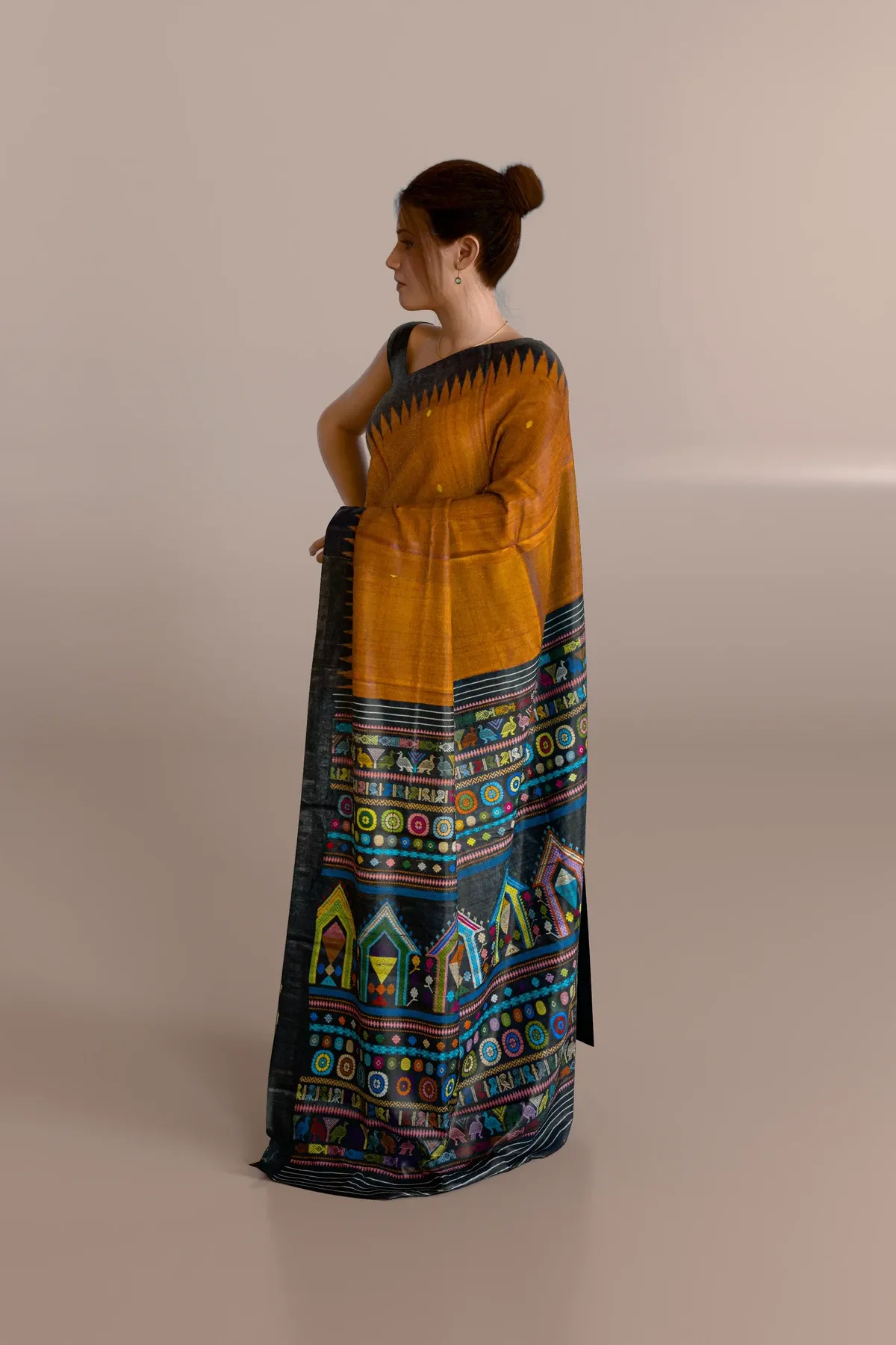 Rust Dolabedi Gopalpur Tussar Silk Saree