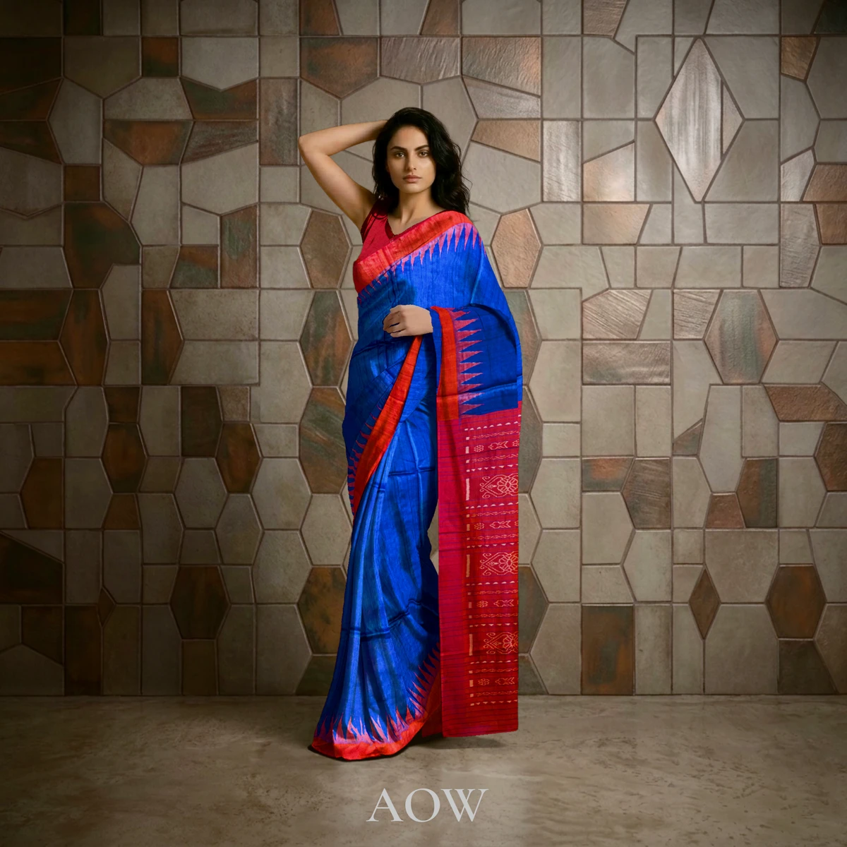 Blue Traditional Polished Gopalpur Tussar Silk Saree