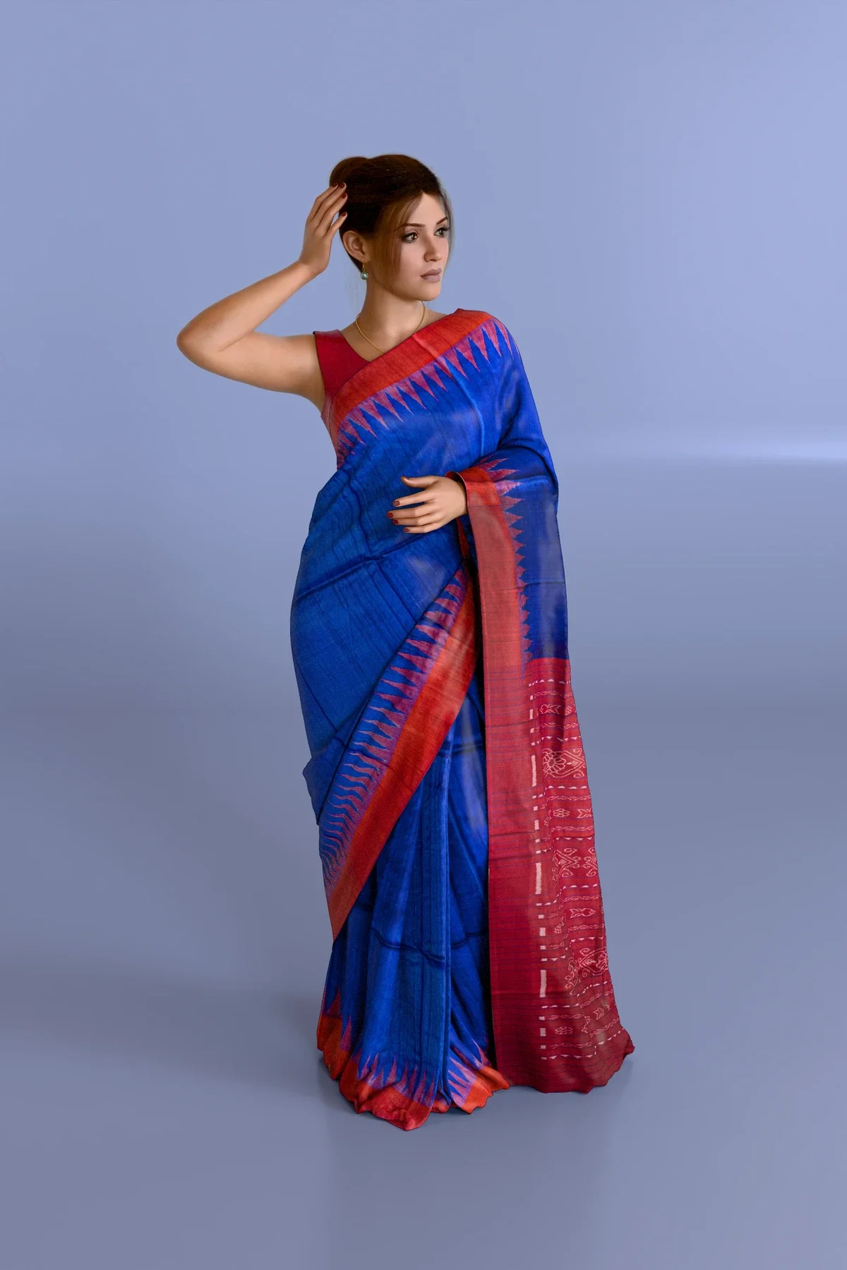 Blue Traditional Polished Gopalpur Tussar Silk Saree
