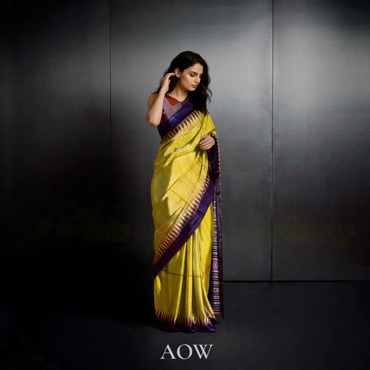 Yellow Traditional Polished Gopalpur Tussar Silk Saree