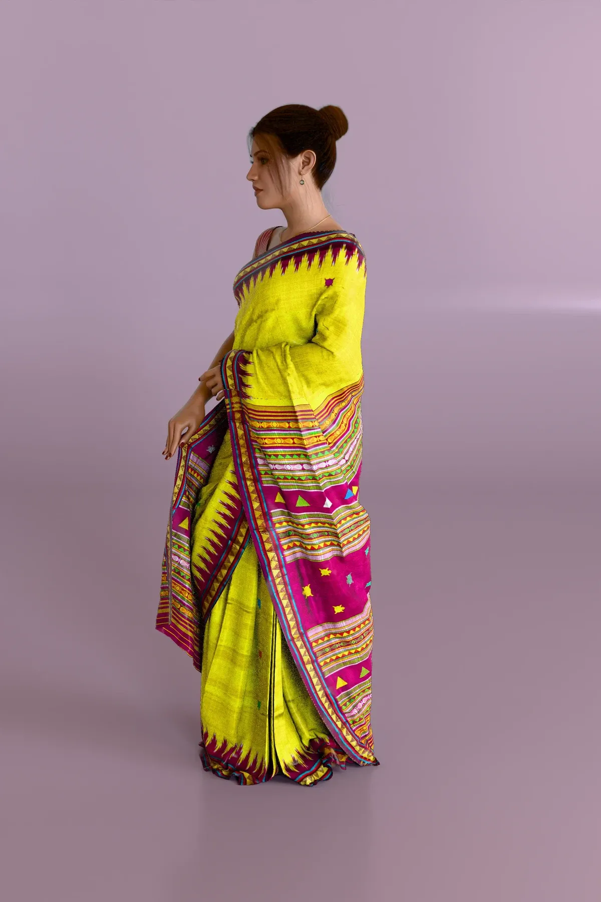 Golden Dongria Silk Saree