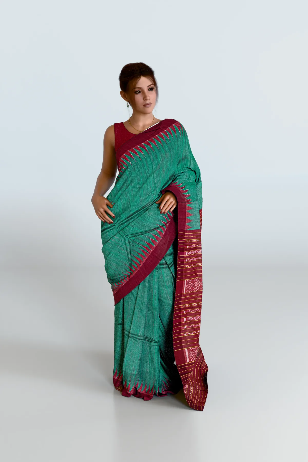 Green Eri Silk Saree