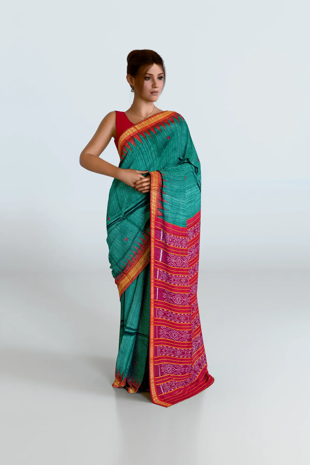Green Dobby Gopalpur Tussar Silk Saree