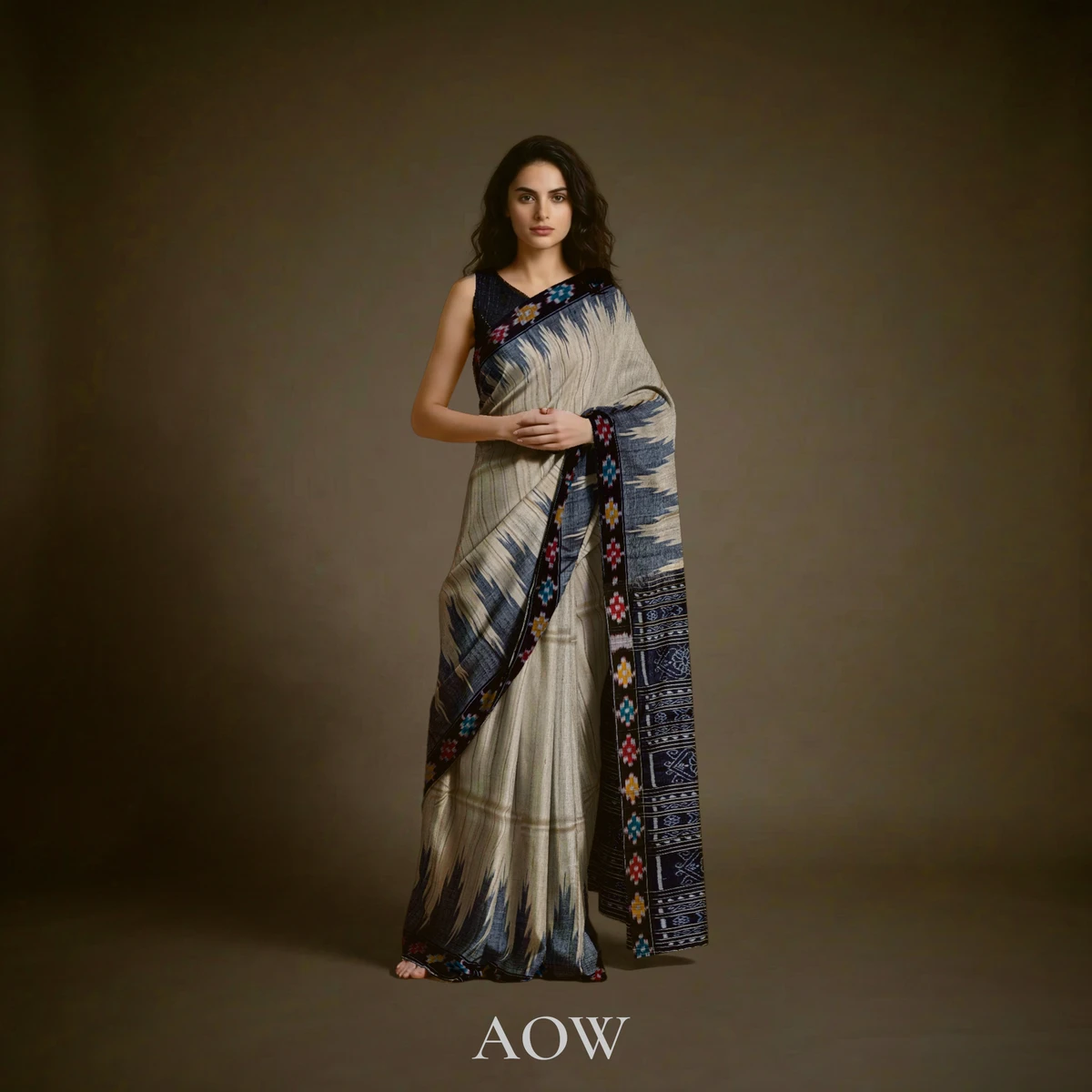Beige Pasapali Border Gopalpur Tussar Silk Saree