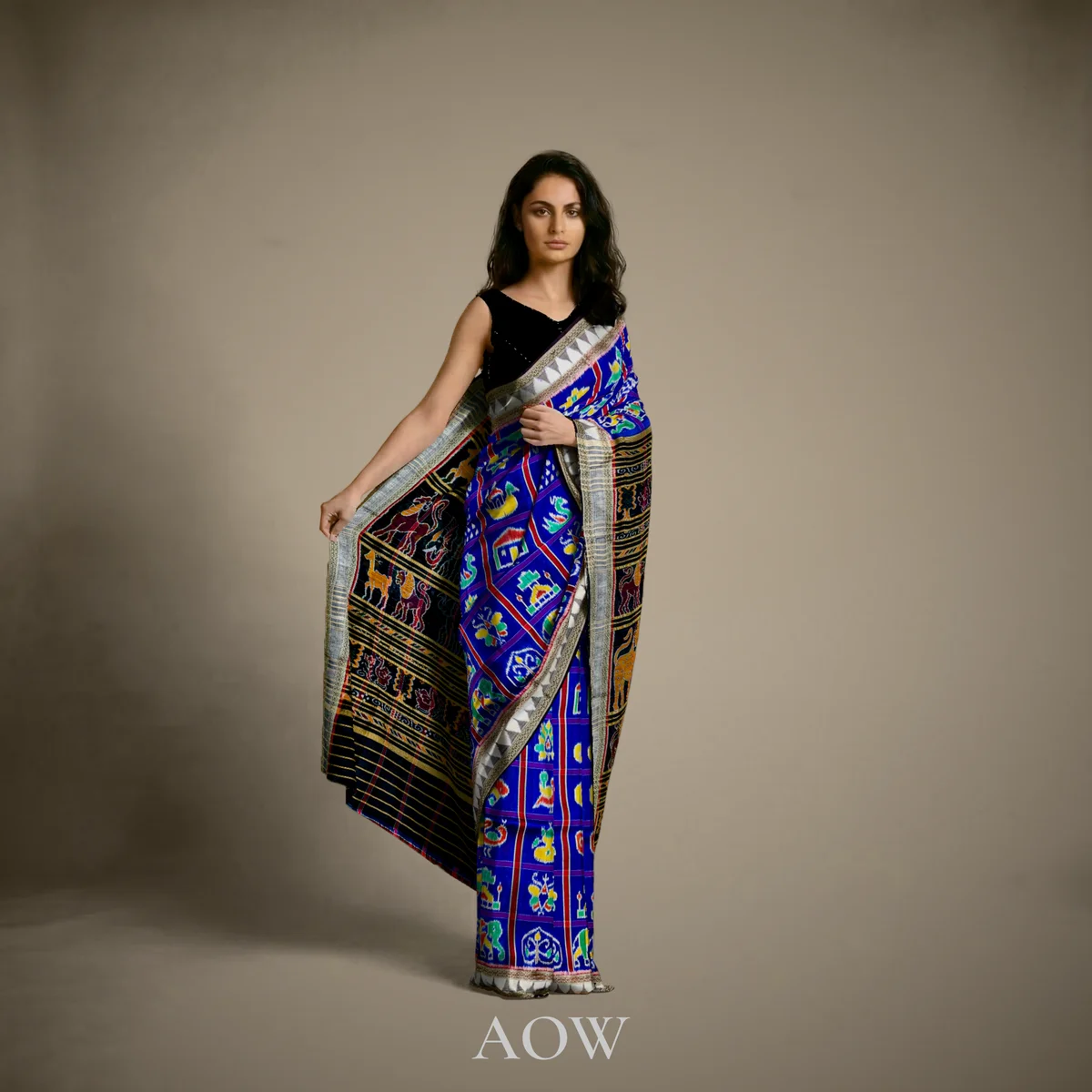 Blue Nabakothi Khandua Pata Saree 