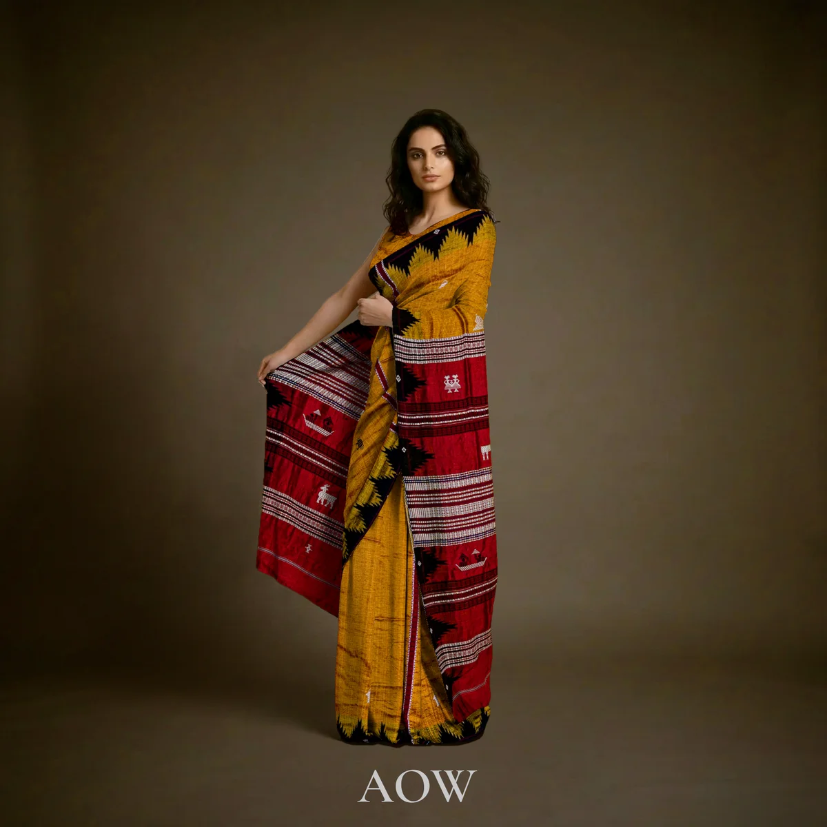 Golden Kashbandi Kotpad Tussar Silk Saree