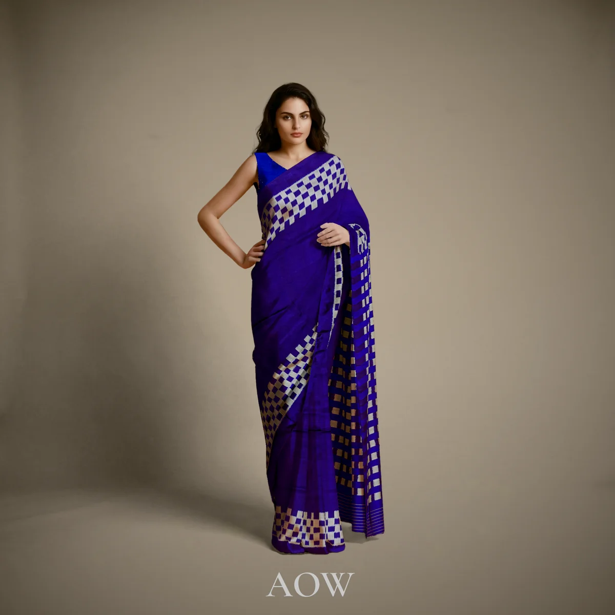 Violet Pasapali Border Khandua Pata Saree