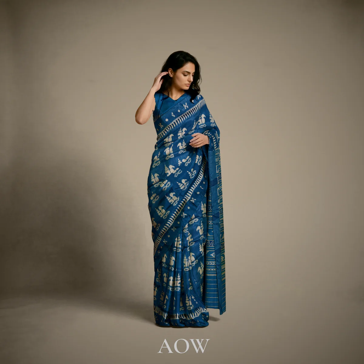 Blue Kathiphera Khandua Pata Saree