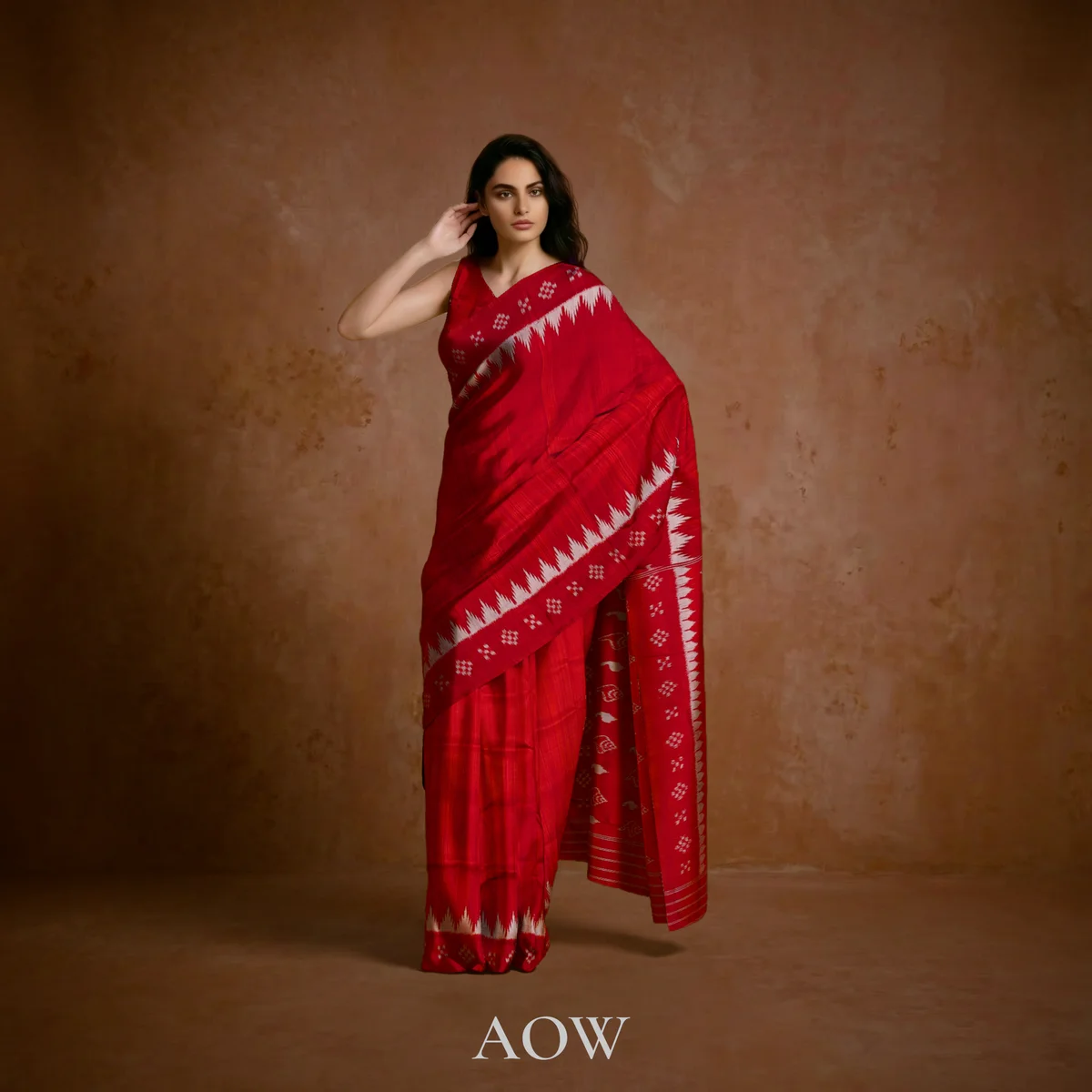 Red Pasapali Border Khandua Pata Saree